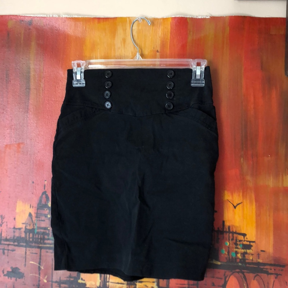 black medium length skirt